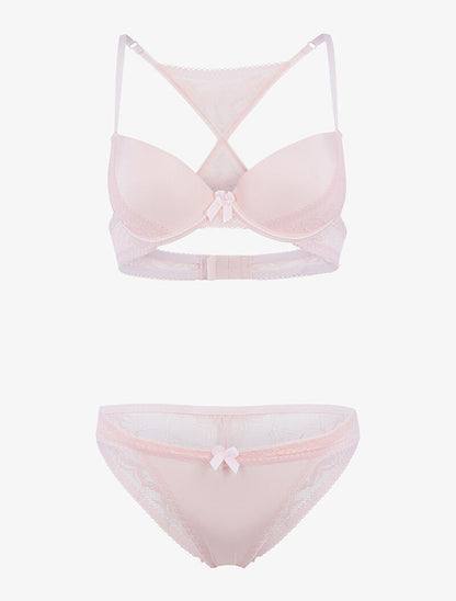 Ensemble à dos nageur stylisé - rose orange - 1