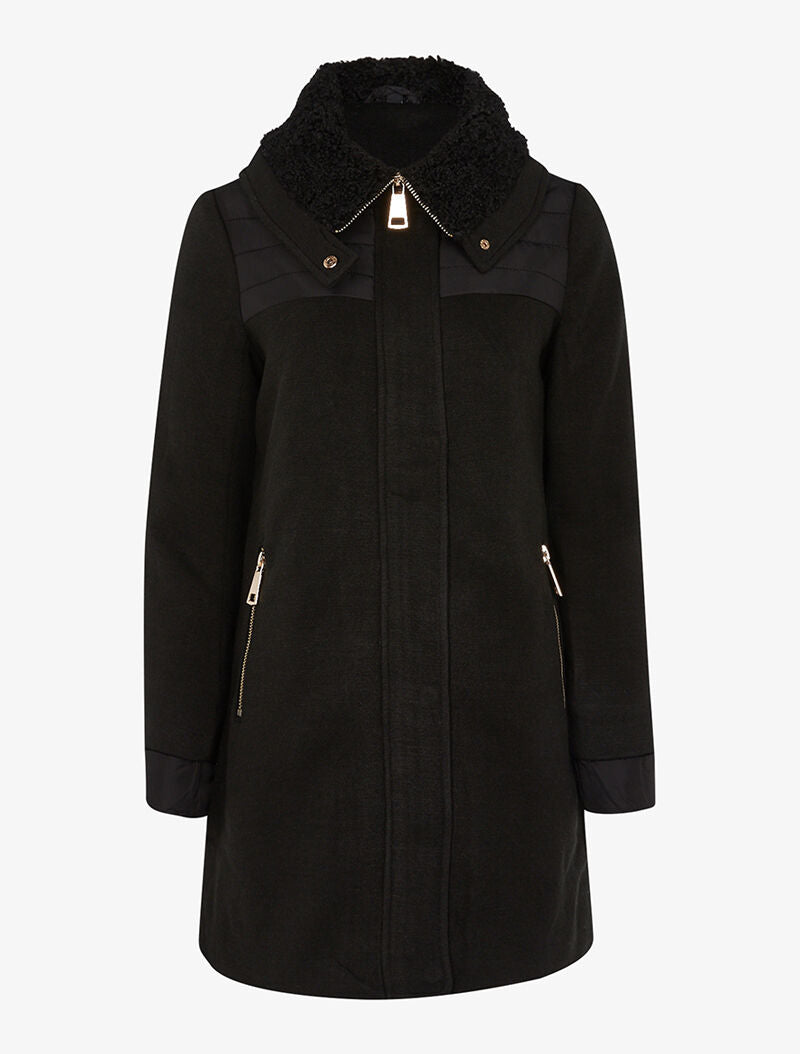 Manteau style parka à empiècement - noir - 3