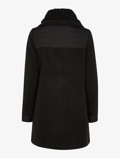 Manteau style parka à empiècement - noir - 2