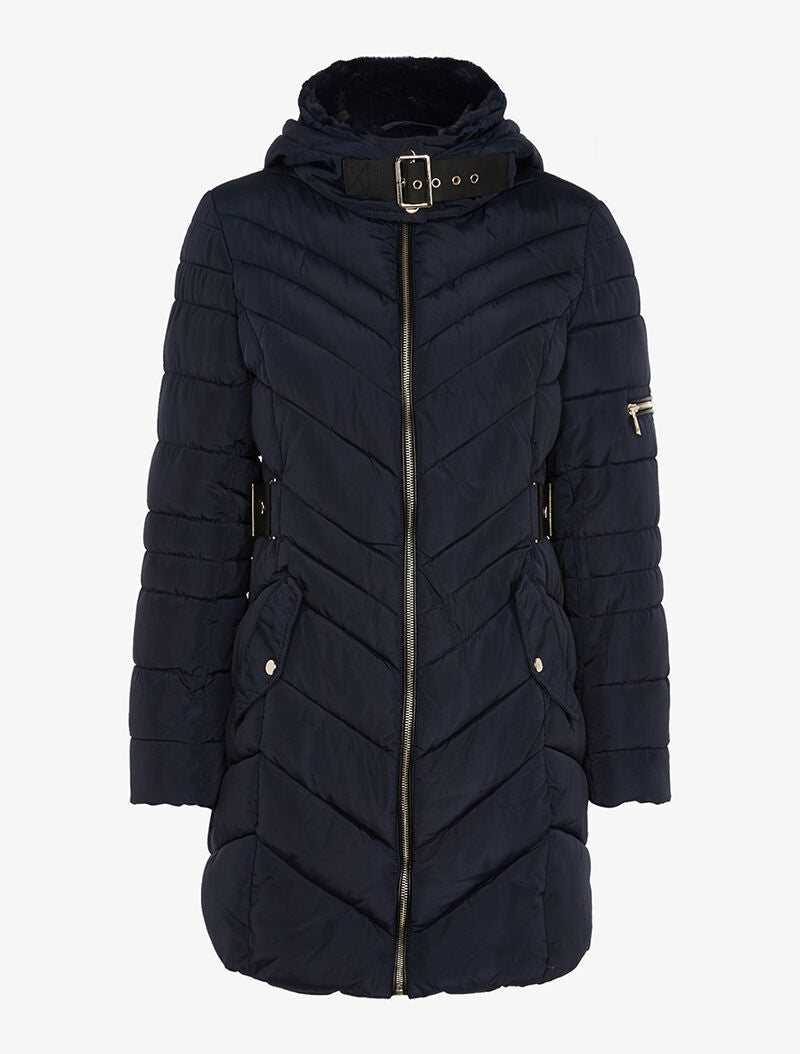 Doudoune basique matelassée en V - marine - 3