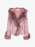 Manteau court à col fourrure - rose - 3