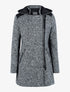 Manteau mouliné bimatière - noir - 1