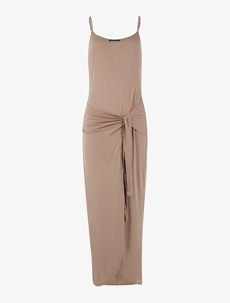 Robe à effet portefeuille - taupe - 1