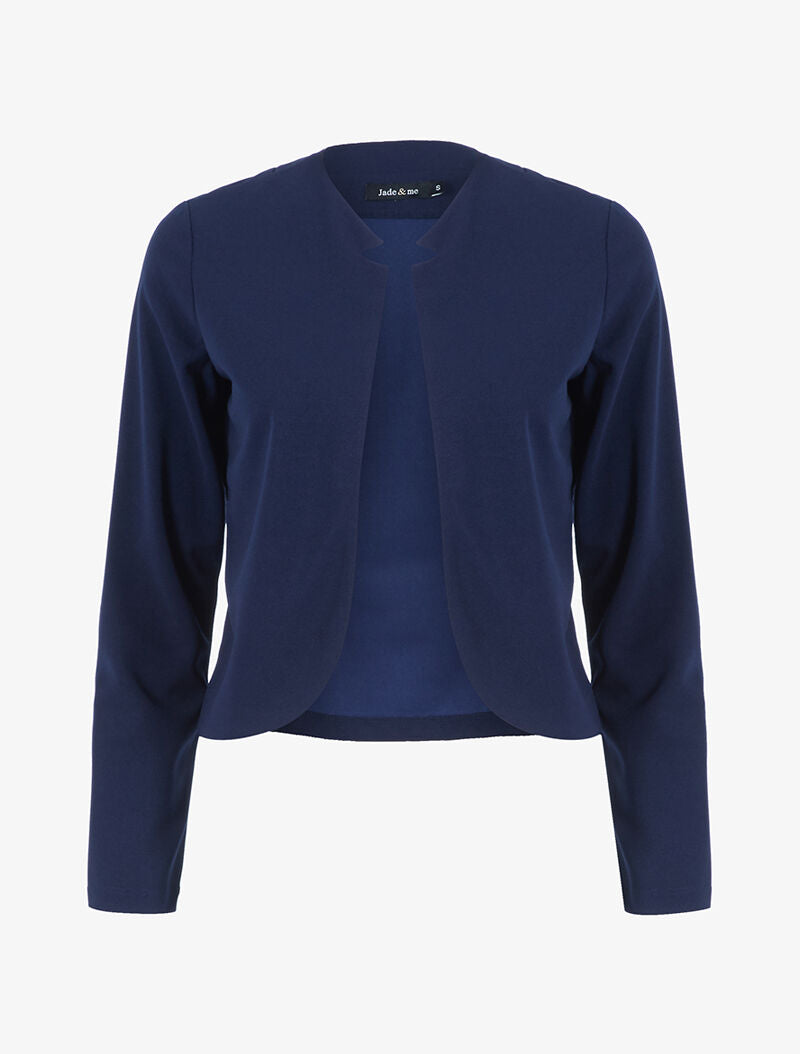 Veste courte à col cranté - marine - 3