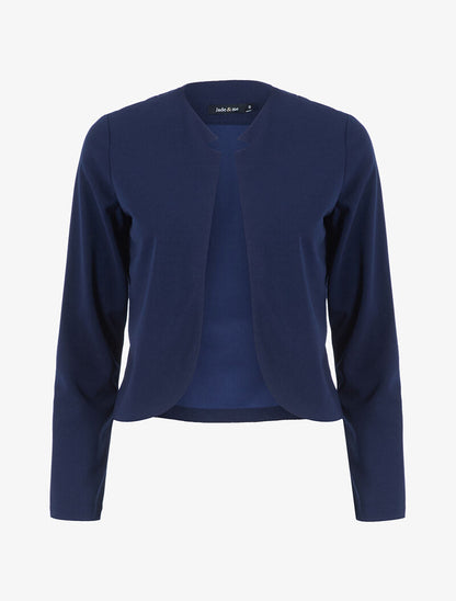 Veste courte à col cranté - marine - 3