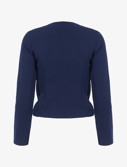 Veste courte à col cranté - marine - 2