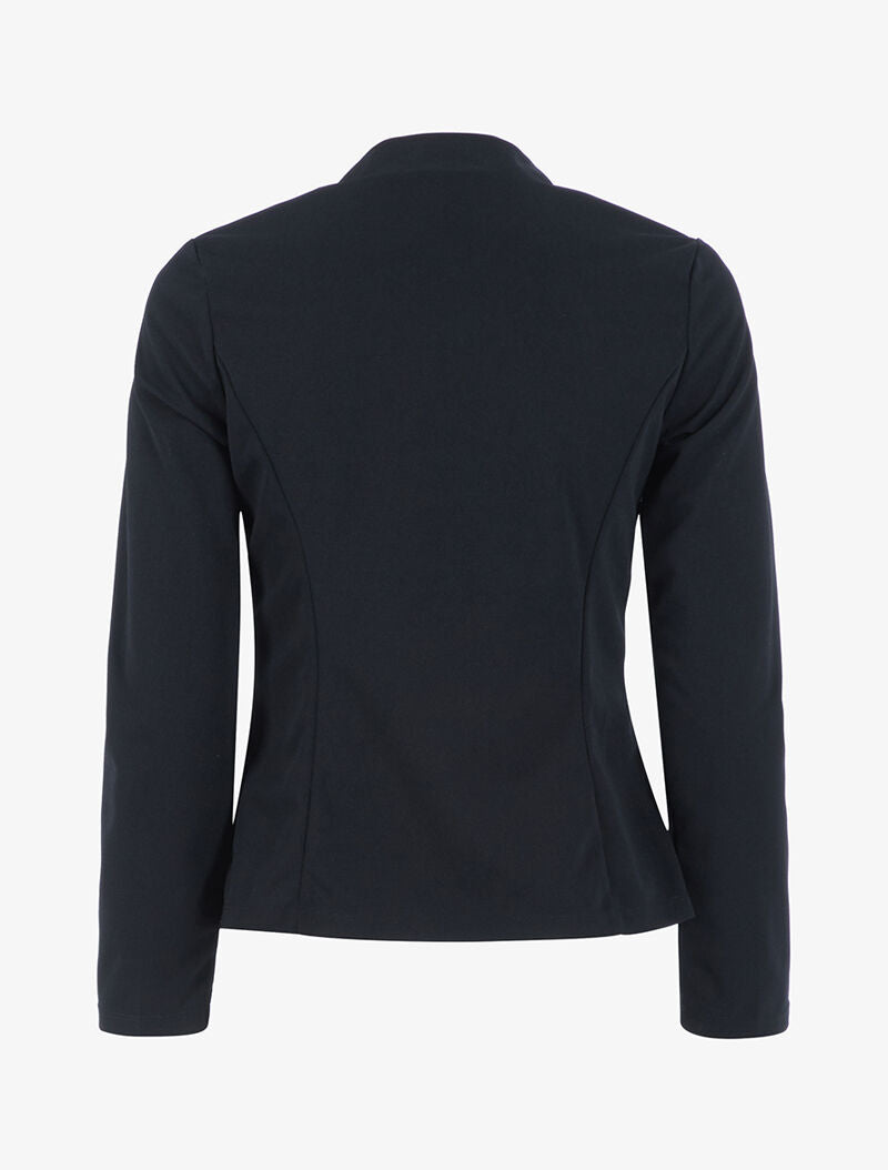 Veste fluide coupe droite à col montant - noir - 2