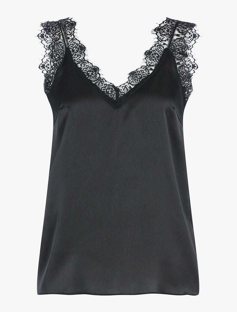 Caraco à détails dentelle - noir - 1