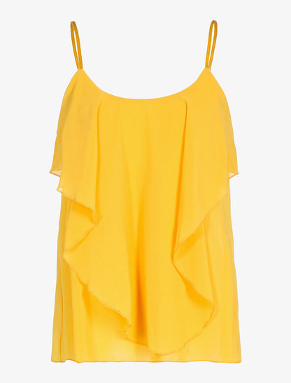 Caraco en voile empiécé - jaune - 1