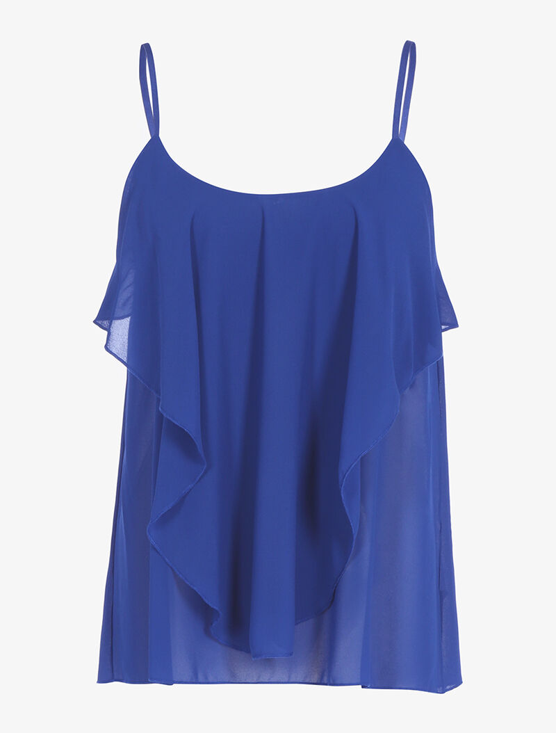 Caraco en voile empiécé - bleu - 4