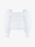 Crop top à manches mouchetées - blanc - 3