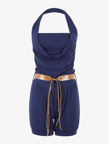 Combishort ceinturé - marine - 1