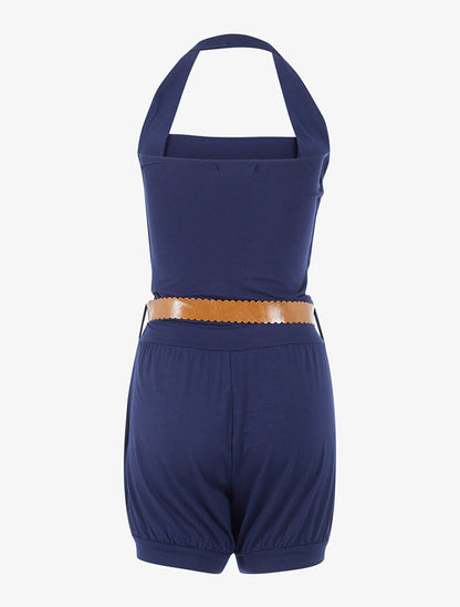 Combishort ceinturé - marine - 2