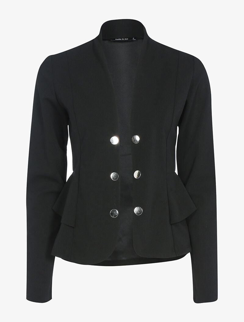 Veste à côtés volantés - noir - 1