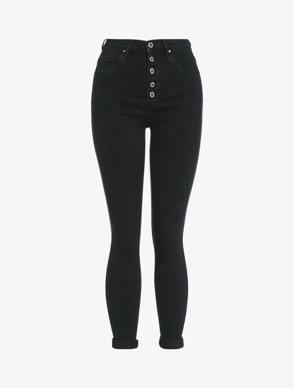 Jean slim taille haute - noir - 4