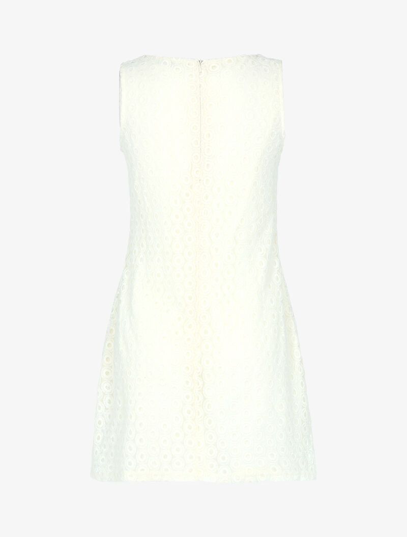 Robe en tulle à ronds graphiques - beige - 2