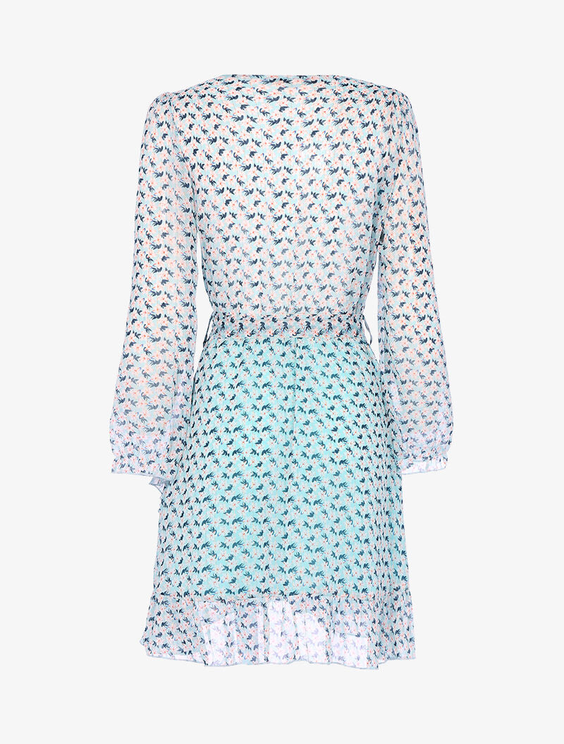 Robe en voile à imprimé fleuri - bleu - 2