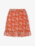 Jupe courte à imprimé floral - orange - 1