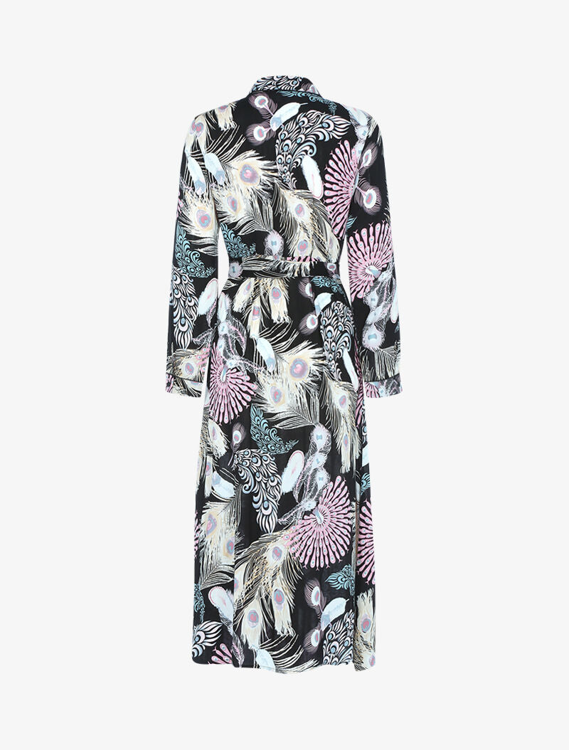 Robe à imprimé plume de paon - noir - 2