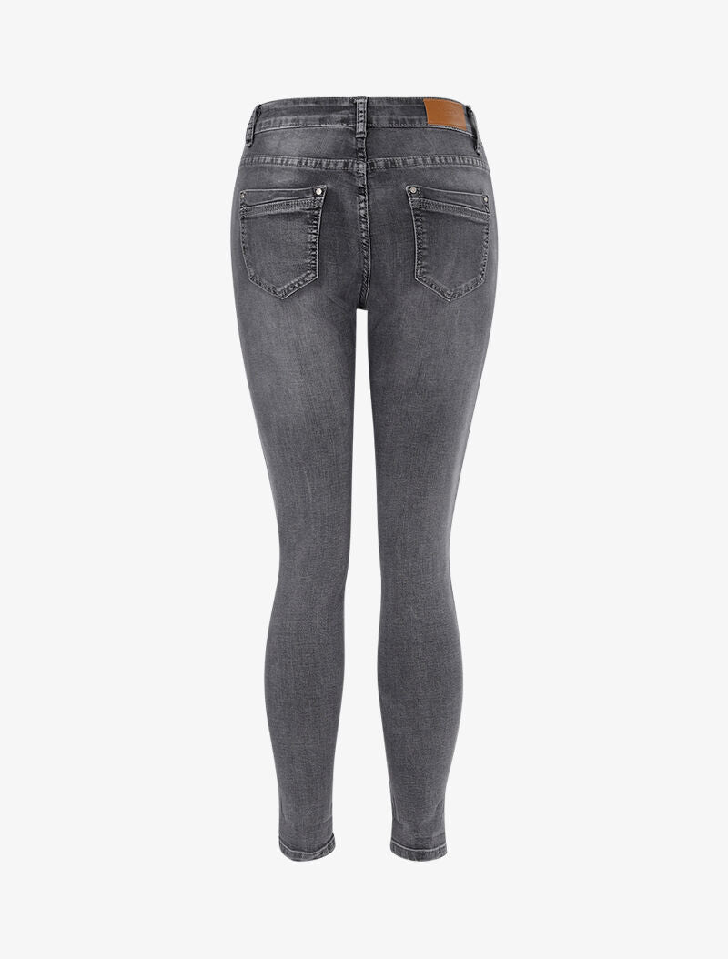 Jean 7/8 taille haute stretch - gris foncé