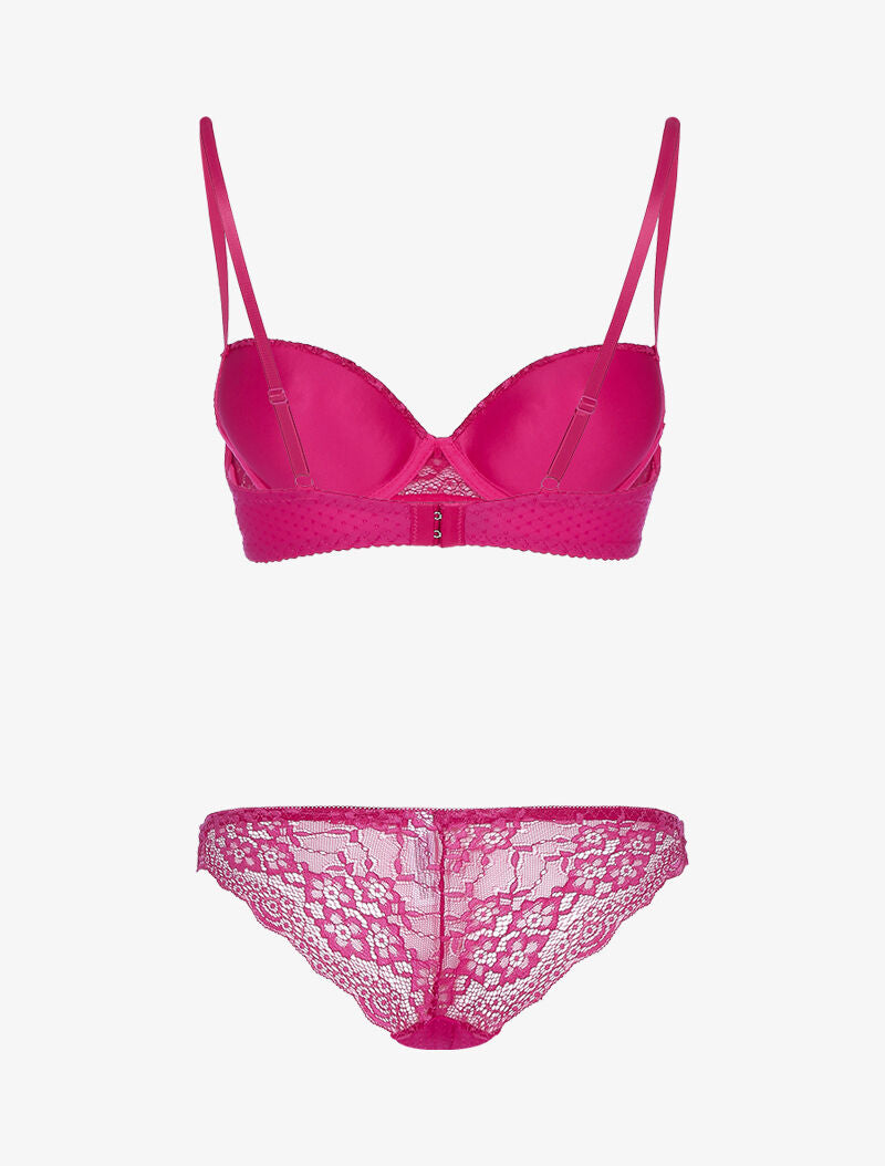 Ensemble bi matière - fushia - 2