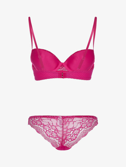 Ensemble bi matière - fushia - 2