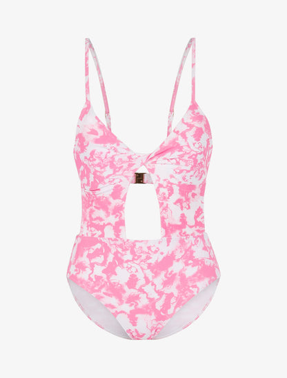 Trikini à imprimé délavé - rose/blanc - 3