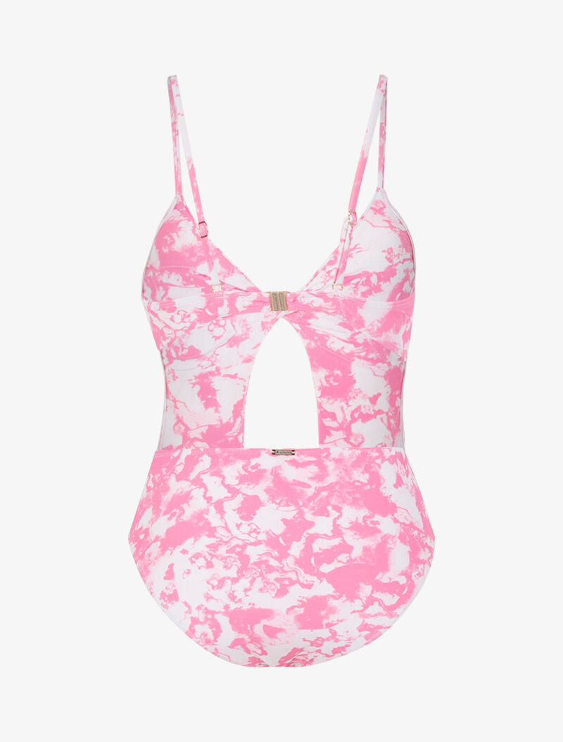Trikini à imprimé délavé - rose/blanc - 2