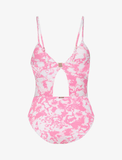Trikini à imprimé délavé - rose/blanc - 2