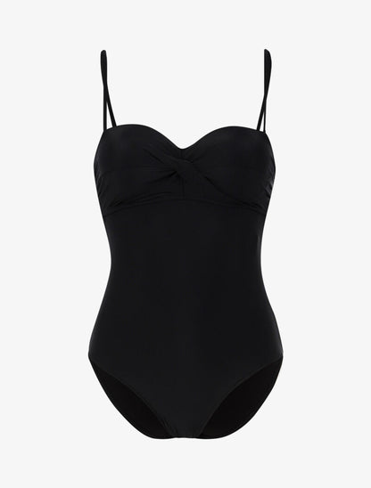 Monokini à bustier coqué - noir - 1