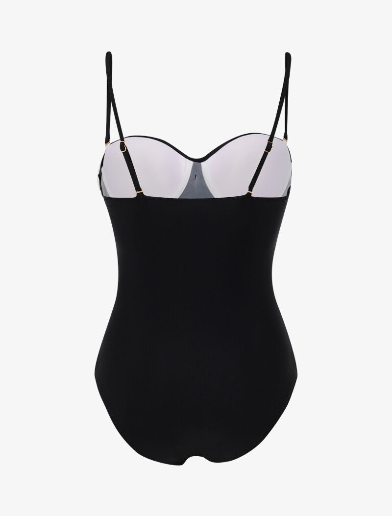 Monokini à bustier coqué - noir - 2