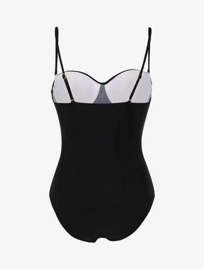 Monokini à bustier coqué - noir - 2
