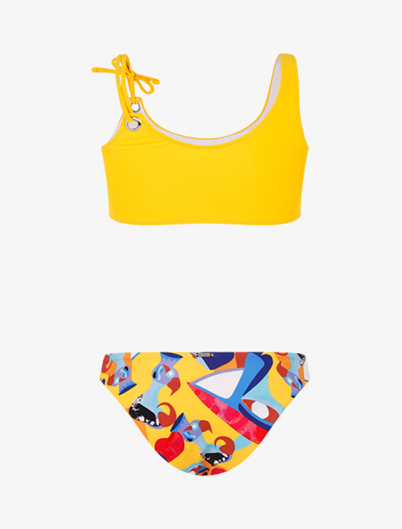 Bikini à culotte graphique colorée - jaune - 2