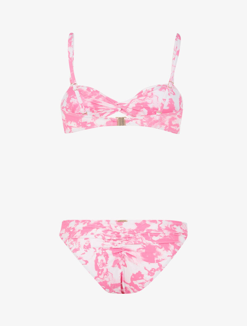 Bikini à imprimé délavé - rose - 2