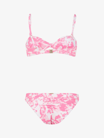 Bikini à imprimé délavé - rose - 2