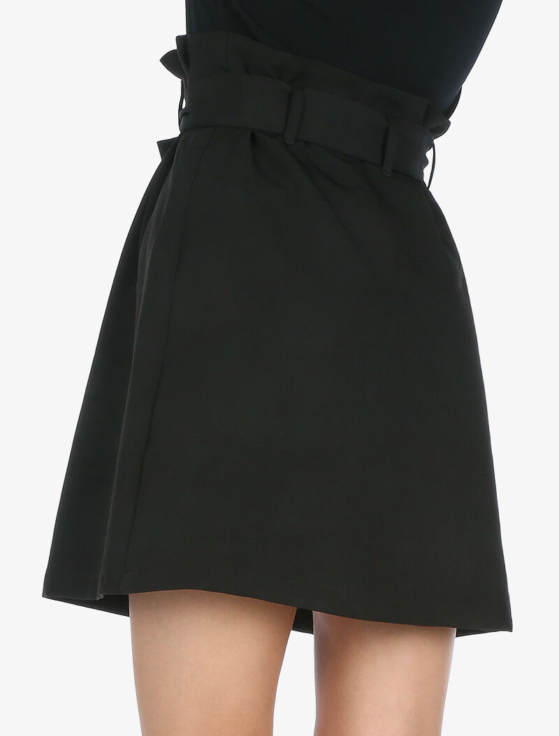 Jupe taille haute paper bag - noir - 2