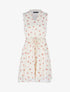 Robe cintrée en voile imprimé cerises - beige - 1