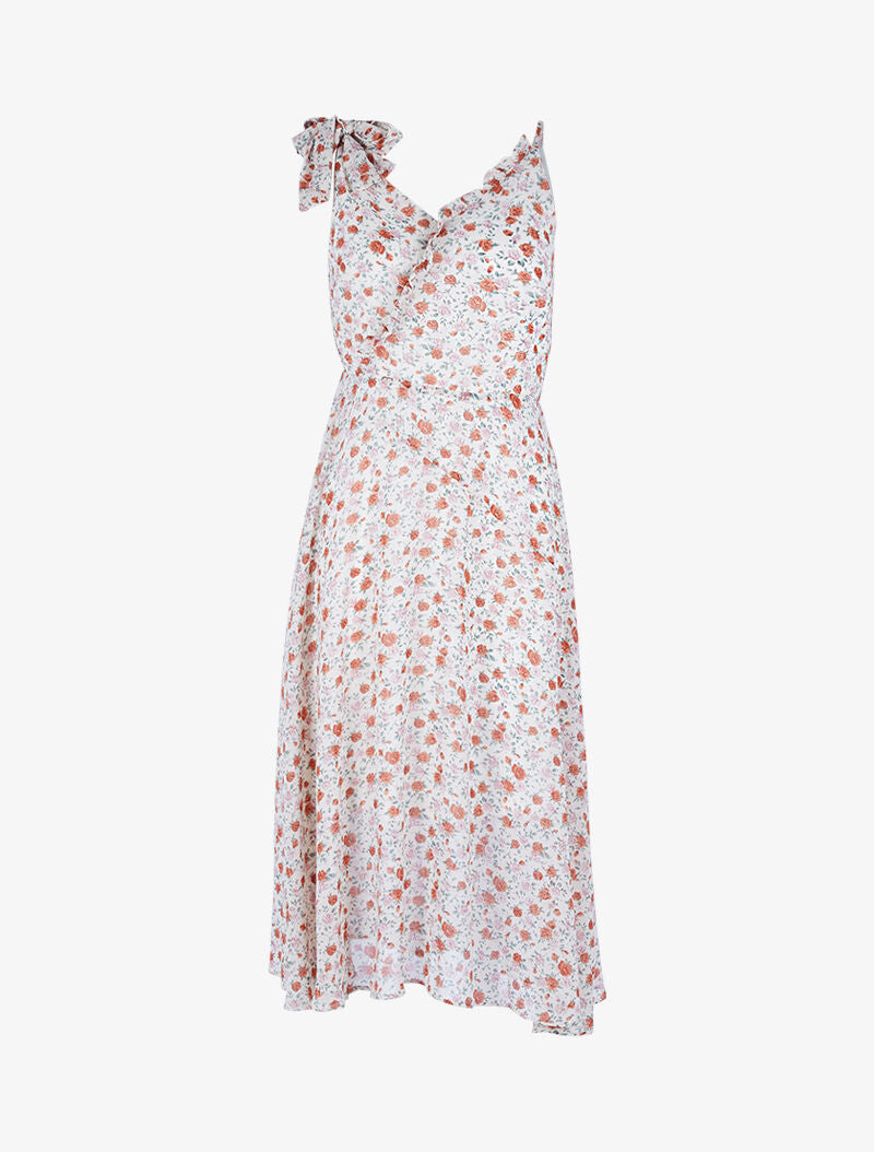 Robe longue à bretelles dépareillées - ecru - 3