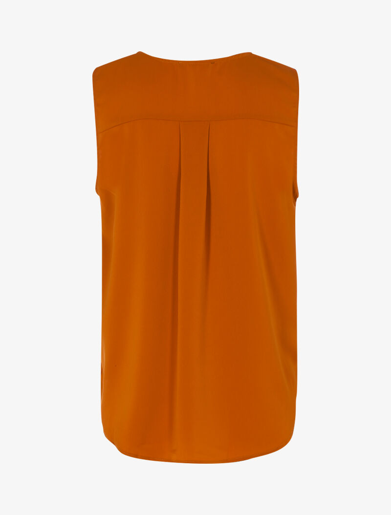 Blouse cache-coeur satiné à dos long - rouille - 2