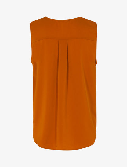 Blouse cache-coeur satiné à dos long - rouille - 2