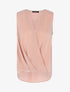 Blouse cache-coeur satiné à dos long - rose - 1