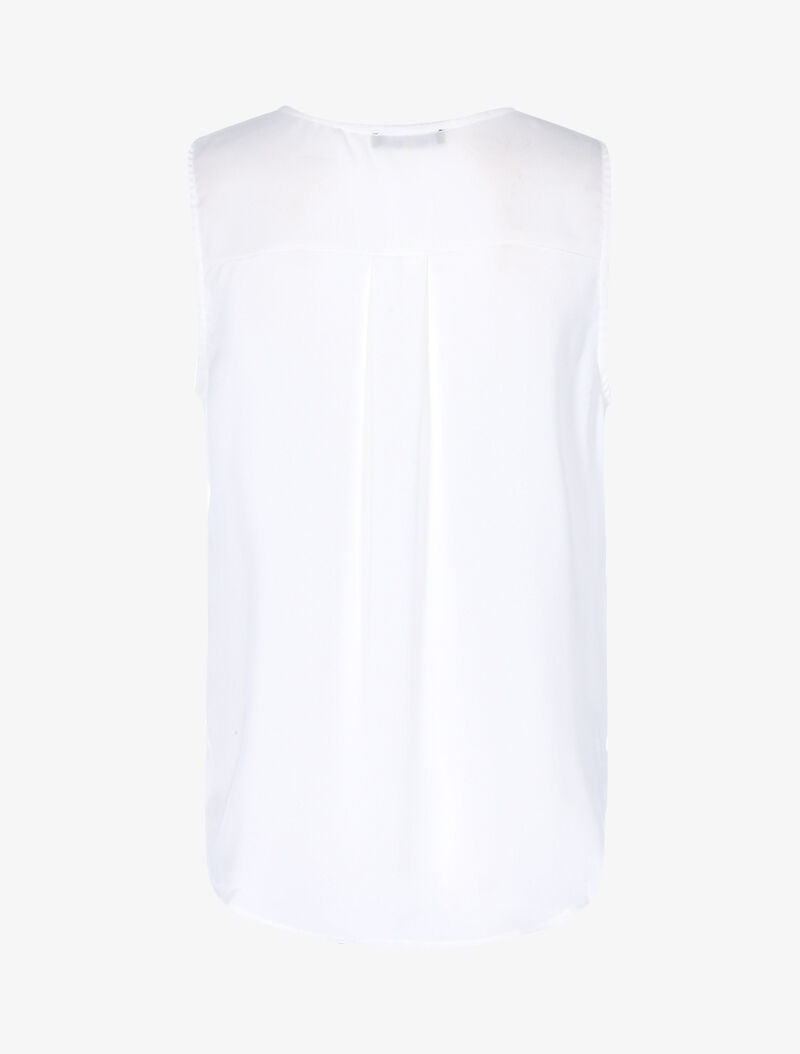 Blouse cache-coeur satiné à dos long - blanc - 2