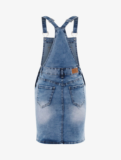 Robe salopette délavée - bleu denim - 2