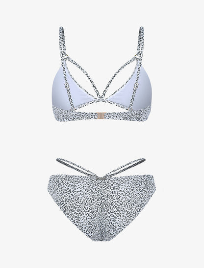 Bikini texturé lace-out - blanc et noir - 2