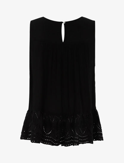 Top à détails style crochet - noir - 2