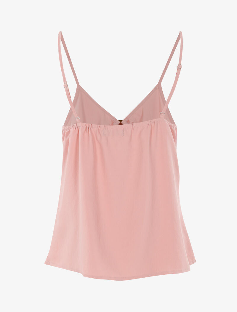 Top à encolure V - rose - 2