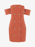 Robe moulante à encolure bardot - orange - 1