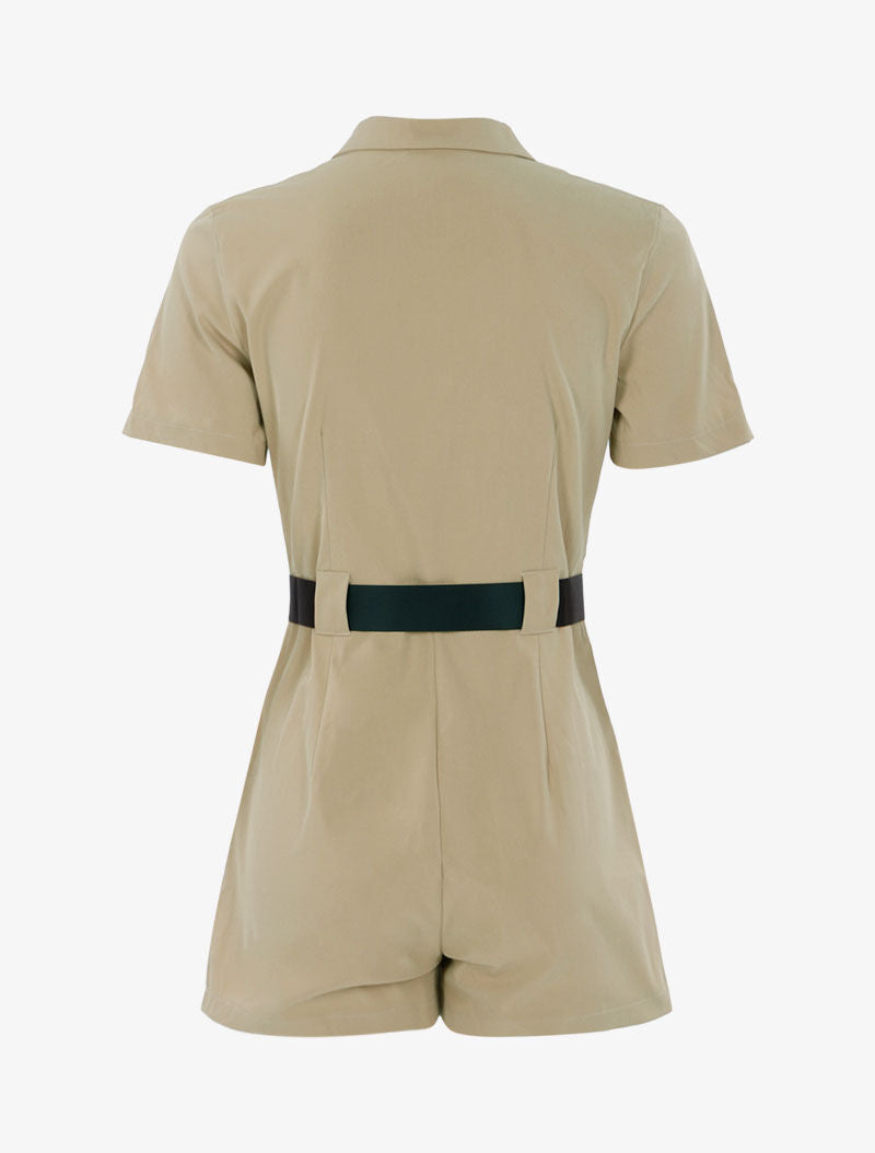 Combishort à détails contrastants - beige - 2