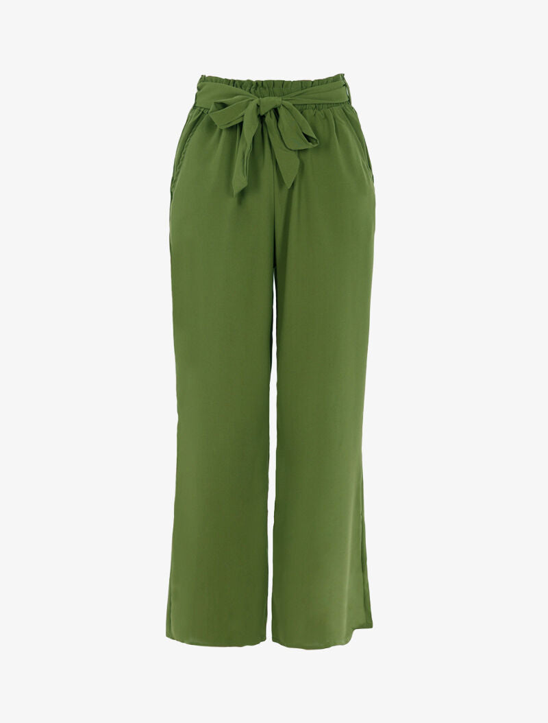 Pantalon fluide coupe large - kaki - 3