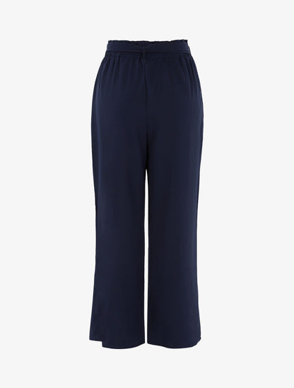 Pantalon fluide coupe large - marine - 2